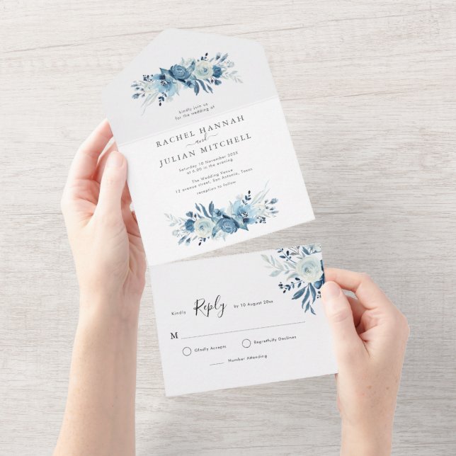casamento azul elegante (Aba destacável)