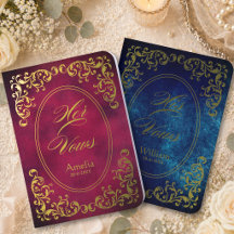 Casamento Azul Magenta em Folha de Ouro Elegante