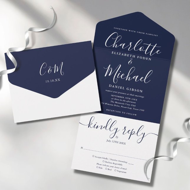 Casamento Azul Marinho Elegante Moderno Script Min (Criador carregado)