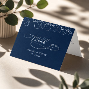 Casamento Azul Marinho Eucalipto Dobra Obrigado Vo