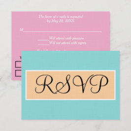 Casamento Azul Marinho Rosa RSVP
