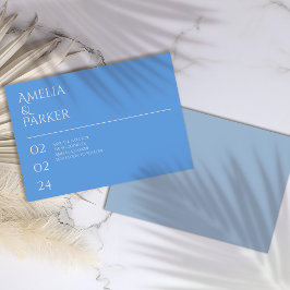 Casamento azul minimalista guarde o cartão de data