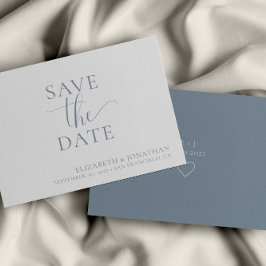 Casamento Azul Minimalista Salve O Cartão De Data