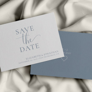 Casamento Azul Minimalista Salve O Cartão De Data