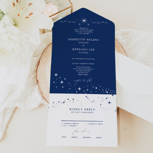 Casamento Azul Naval Celestial Elegante Formal (Criador carregado)