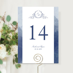 Casamento Azul Naval com Monograma Chic Personaliz