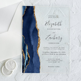 Casamento Azul Naval Dourado Ágata Moderno