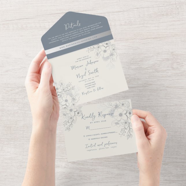 Casamento Azul Vintage Periwinkle (Tearaway)