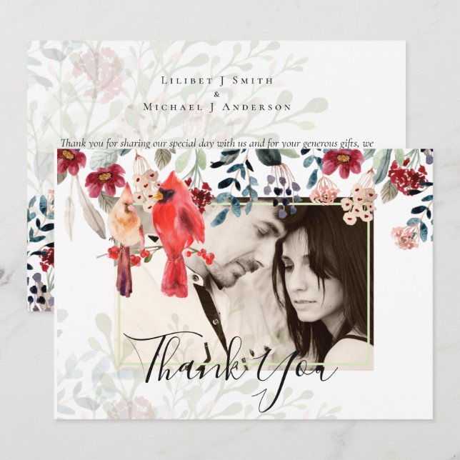 Casamento Bela de Aves do CARDINAL RED (Frente/Verso)