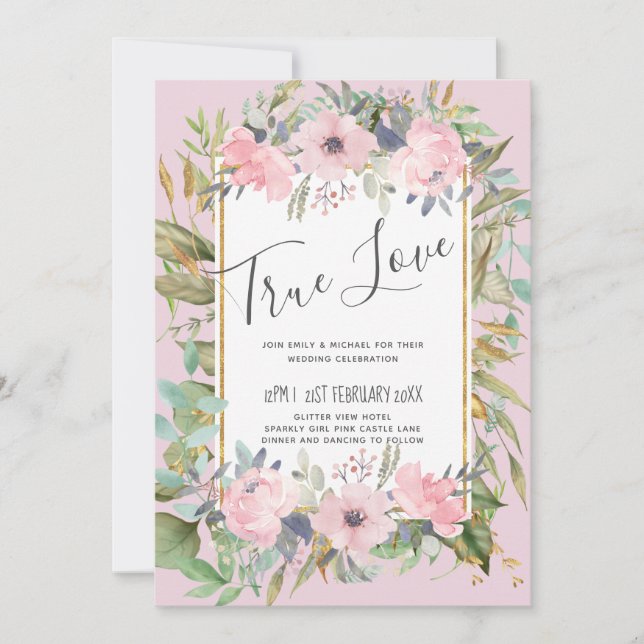 Casamento Blush Pink Floral Boho (Frente)