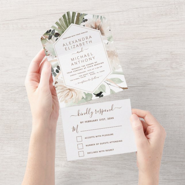 Casamento Bohemian Boho Eucalyptus Grass (Aba destacável)