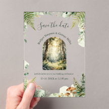 Casamento Boho Aquarela Floresta Verde