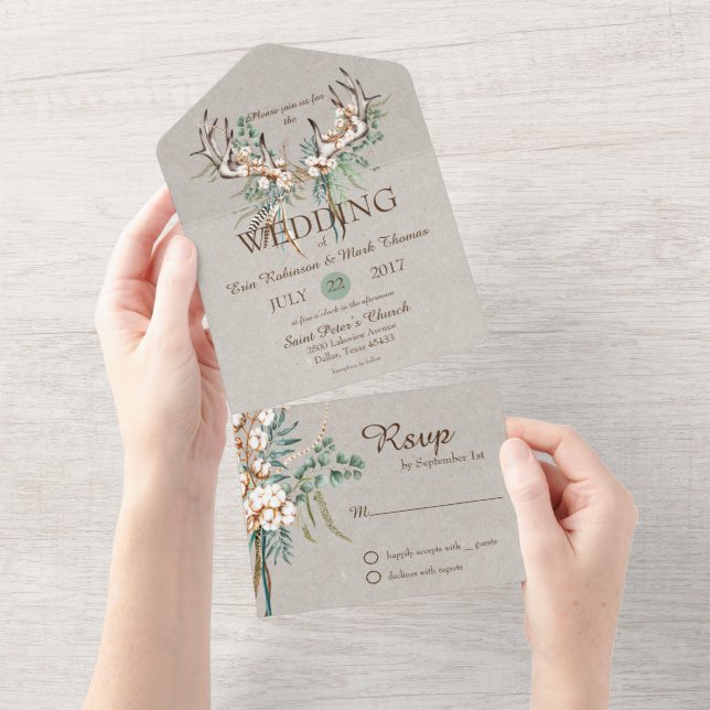 Casamento Boho Chifre de Algodão  (Tearaway)