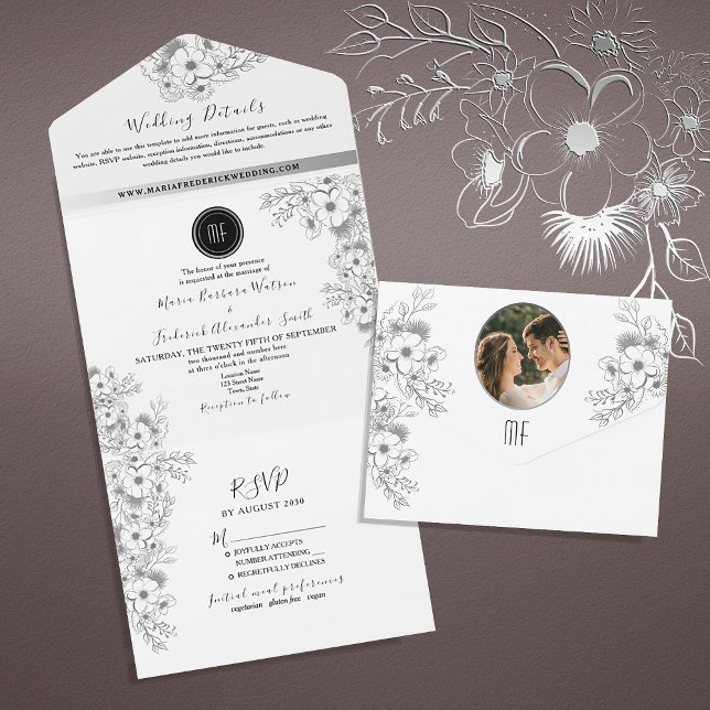 Casamento Boho Preto e Branco (Criador carregado)