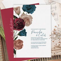 Casamento Boho Rose Gold, Turquesa, Borgonha