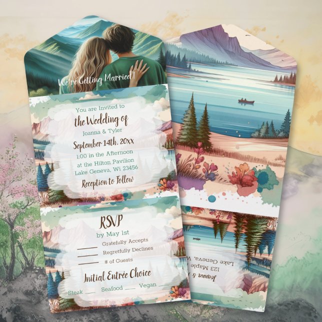 Casamento bonito de Cena de Montanha (com envelope (Criador carregado)
