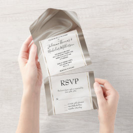 Casamento bonito de Satin Romântico com Faux Doura