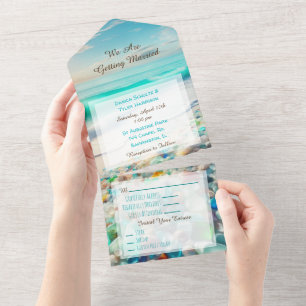 Casamento bonito de vidro oceânico e marítimo