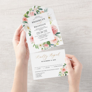 Casamento Botânico Bonito Rosa-Rosa-Blush