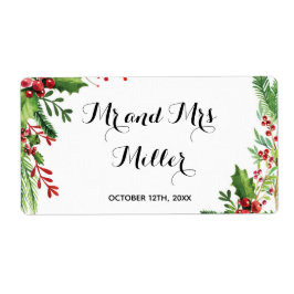 Casamento botânico com etiqueta de vinho de Mini C