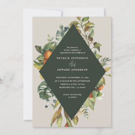 Casamento botânico cor de laranja cítrica