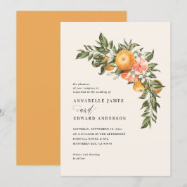Casamento botânico de cor d'água da flor da laranj