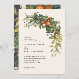 Casamento botânico de cor de laranja cítrica