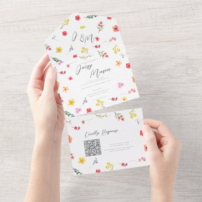 Casamento botânico de flores silvestres minimalist (Tearaway)