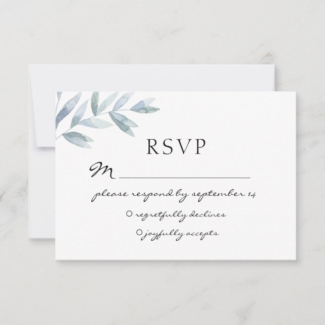 Casamento botânico de folhagem impermeável RSVP (Frente)