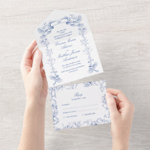 Casamento Botânico de Pássaros Azul Francês Vitori