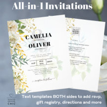 Casamento Botânico de Rosas Brancas Elegantes All-