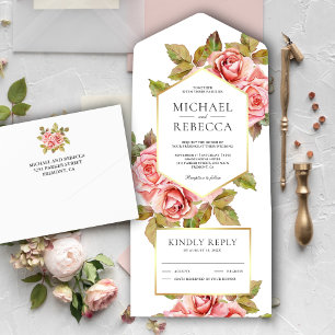 Casamento Botânico de Rosas Pêssego Rústico Modern