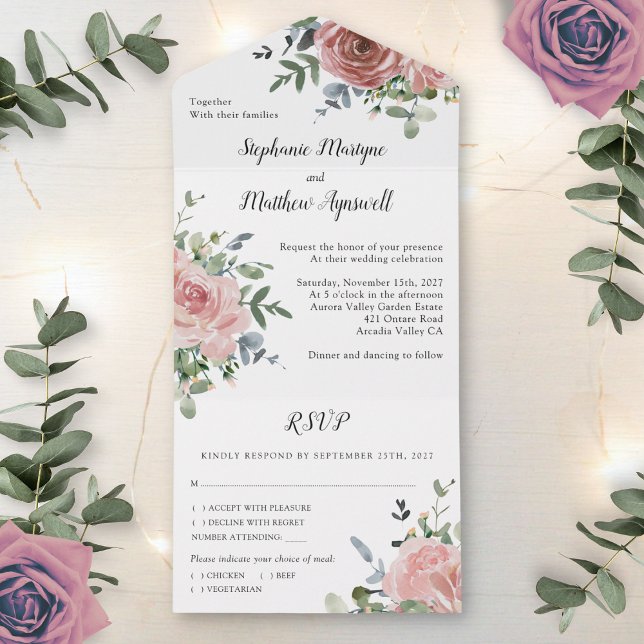 Casamento Botânico Dusty Rosa Eucalyptus (Criador carregado)