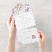 Casamento Botânico Floral Boho Elegante Roxo