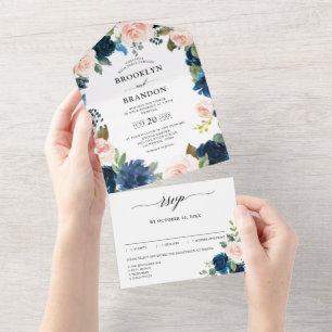 Casamento Botânico Floral Cor-de-Rosa-Blush marinh