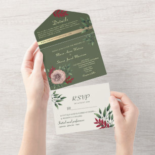 Casamento Botânico Floral Verde Oliva 