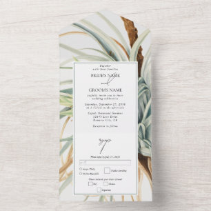 Casamento Botânico Neutral Bócio Russo com Aquarel