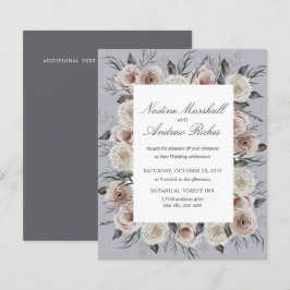Casamento Botânico Romântico Gótico Cinza Rosa Emp