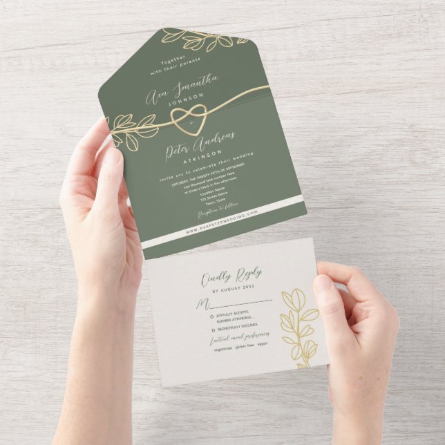 Casamento Botânico Verde Oliva (Aba destacável)