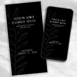 Casamento Botânico Vintage Preto e Branco Boho