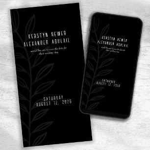 Casamento Botânico Vintage Preto e Branco Boho