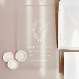 Casamento Branco Do Monograma Floral DAPHNE Salvar