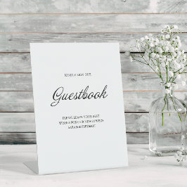 Casamento Branco Minimalista de Guestbook Moderno