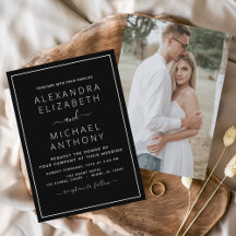 Casamento Branco Negro com Convite Fotográfico