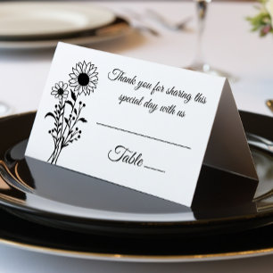 Casamento Branco Negro de Flores Florais Elegantes