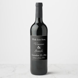 Casamento Branco Negro Obrigado Rótulos de Vinho