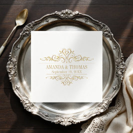 Casamento branco personalizado, guardanapos modern
