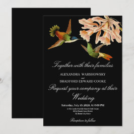 Casamento branco preto de beija-flor Lily Watercol