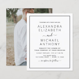 Casamento Branco Preto de Orçamento com Convite Fo