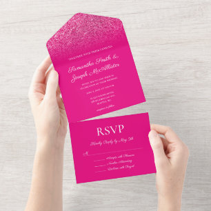 Casamento Brilho Degradê Rosa Quente